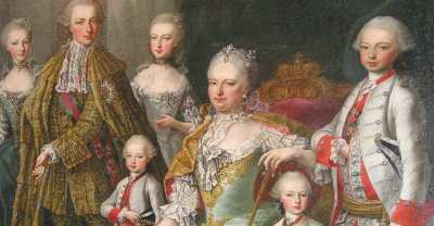 Maria Theresia und elf ihrer Kinder - Joseph als zweiter von links (KHM Schloss Ambras, Innsbruck, Foto A. Prock)